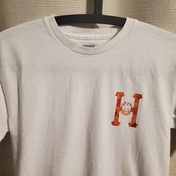 (4/$20) HUF Men's White T-Shirt with Orange Logo - Picture 3 of 11